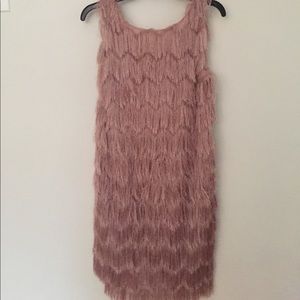 Zara pink fringe dress